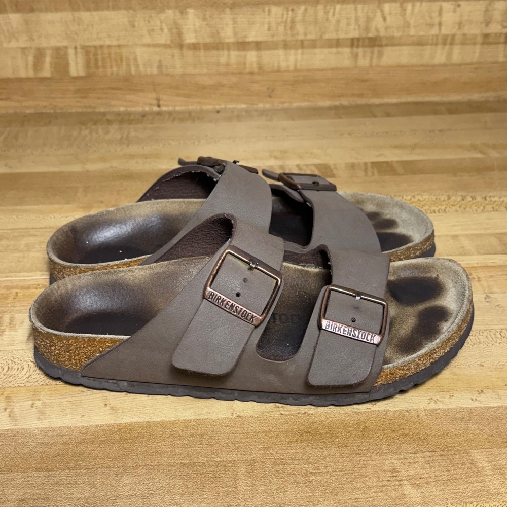 Birkenstock Arizona Mocha Brown Two Strap Buckle Sandals Womens 39 L8 M6